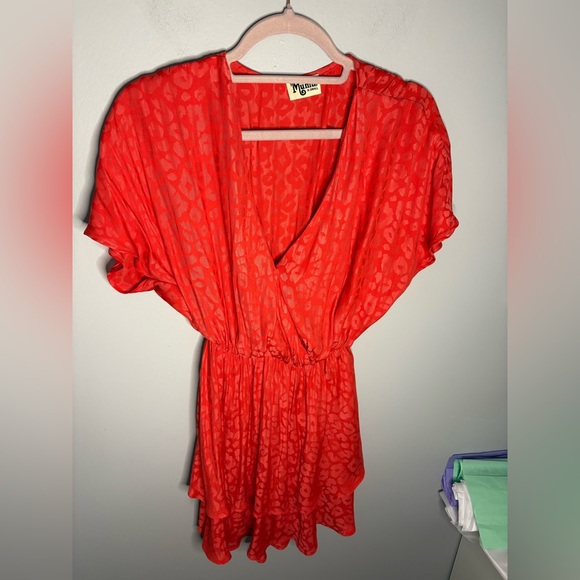 SHOW ME YOUR MUMU
Sandrine Ruffle Dress - Red Silky Cheetah - Picture 2 of 5